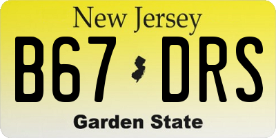 NJ license plate B67DRS