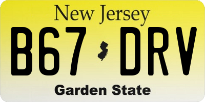 NJ license plate B67DRV