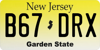 NJ license plate B67DRX