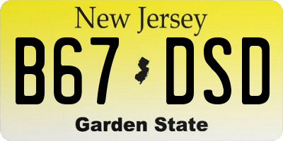 NJ license plate B67DSD