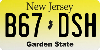 NJ license plate B67DSH
