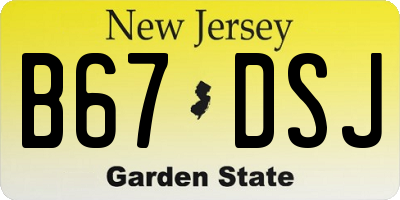 NJ license plate B67DSJ