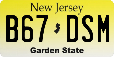 NJ license plate B67DSM