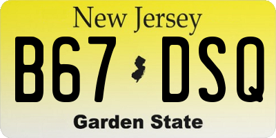 NJ license plate B67DSQ