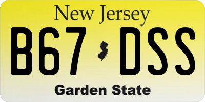 NJ license plate B67DSS