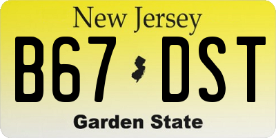 NJ license plate B67DST