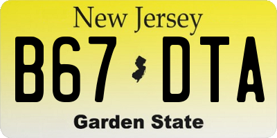 NJ license plate B67DTA