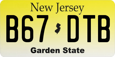 NJ license plate B67DTB