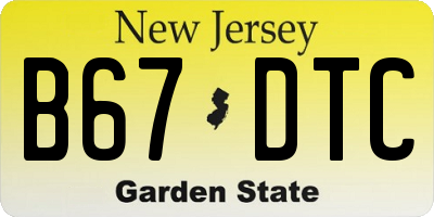 NJ license plate B67DTC