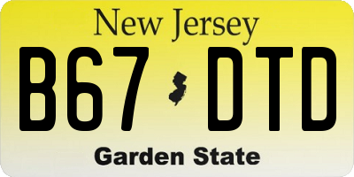 NJ license plate B67DTD