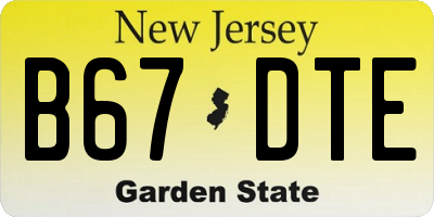 NJ license plate B67DTE