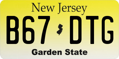 NJ license plate B67DTG
