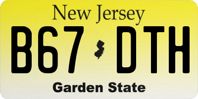 NJ license plate B67DTH