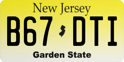 NJ license plate B67DTI