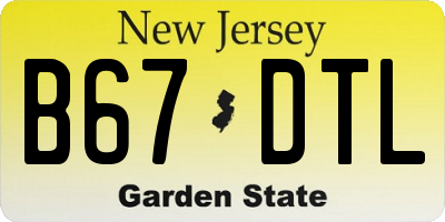 NJ license plate B67DTL