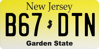 NJ license plate B67DTN