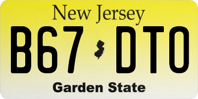 NJ license plate B67DTO