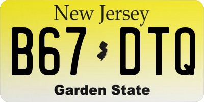 NJ license plate B67DTQ
