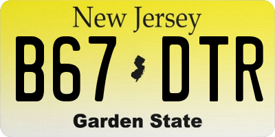 NJ license plate B67DTR