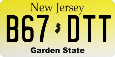 NJ license plate B67DTT