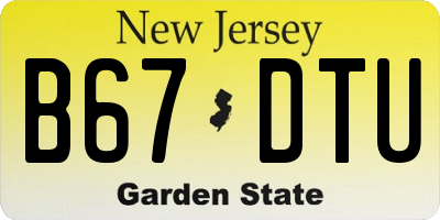 NJ license plate B67DTU