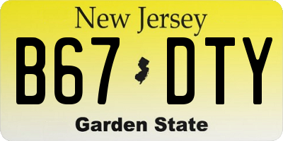NJ license plate B67DTY