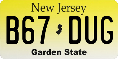 NJ license plate B67DUG