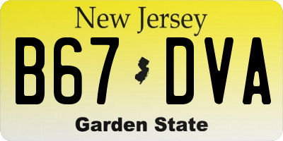 NJ license plate B67DVA