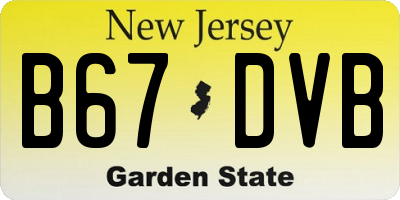 NJ license plate B67DVB