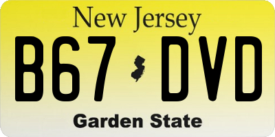 NJ license plate B67DVD