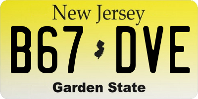 NJ license plate B67DVE