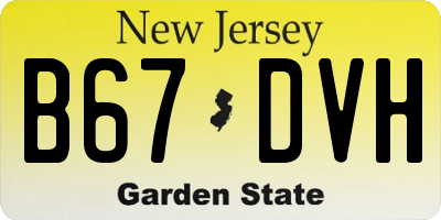 NJ license plate B67DVH