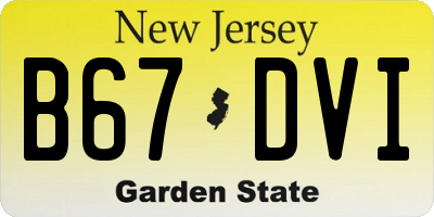 NJ license plate B67DVI