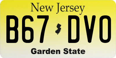 NJ license plate B67DVO