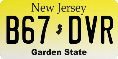 NJ license plate B67DVR