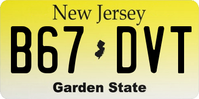 NJ license plate B67DVT