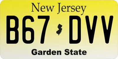 NJ license plate B67DVV