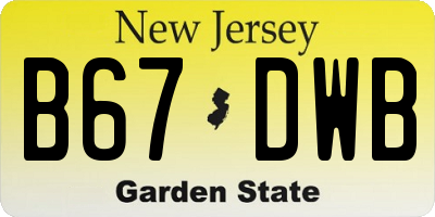 NJ license plate B67DWB