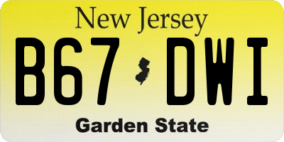 NJ license plate B67DWI
