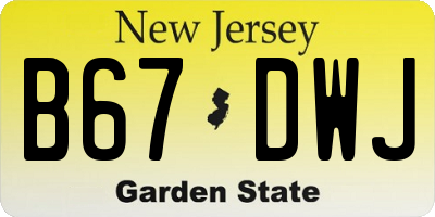 NJ license plate B67DWJ