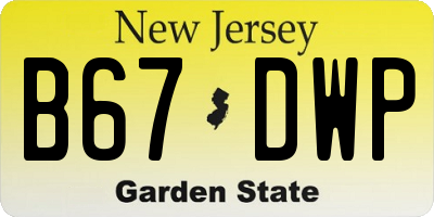 NJ license plate B67DWP