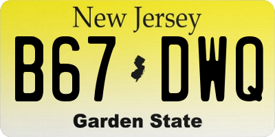 NJ license plate B67DWQ