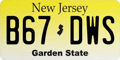 NJ license plate B67DWS