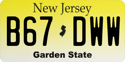 NJ license plate B67DWW