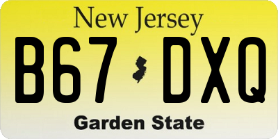 NJ license plate B67DXQ