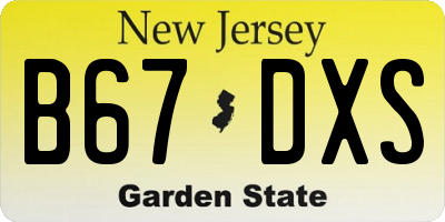 NJ license plate B67DXS