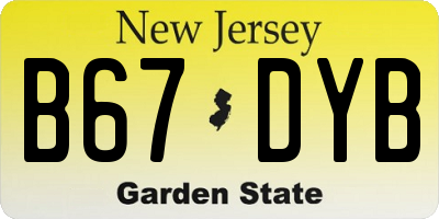 NJ license plate B67DYB