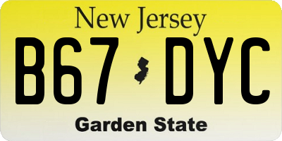 NJ license plate B67DYC
