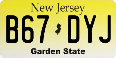 NJ license plate B67DYJ