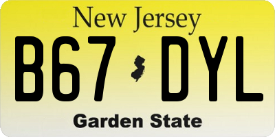 NJ license plate B67DYL